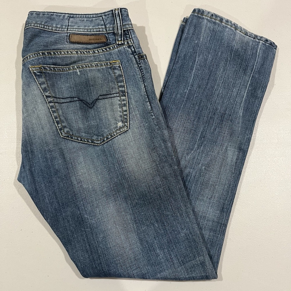 DIESEL JEANS MENS (Fits Like 32x29) NEW FANKER SLIM BOOTCUT DENIM Button Fly
